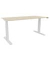 Schreibtisch, elektrisch h&ouml;henverstellbar, 65-130cm (H), 160x80cm (BxT), rechteckig, eiche / wei&szlig;