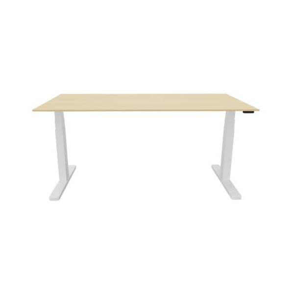 5705831141537 - Schreibtisch KF14153 elektrisch höhenverstellbar 65-130cm (H) 160x80cm (BxT) rechteckig ahorn weiß 5705831141537 Q-connec 5705831141537 - Schreibtisch KF14153 elektrisch höhenverstellbar 65-130cm (H) 160x80cm (BxT) rechteckig ahorn weiß 5705831141537 Q-connec