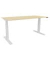 Schreibtisch, elektrisch h&ouml;henverstellbar, 65-130cm (H), 160x80cm (BxT), rechteckig, ahorn / wei&szlig;