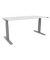 Schreibtisch, elektrisch höhenverstellbar, 65-130cm (H), 160x80cm (BxT), rechteckig, weiß / silber