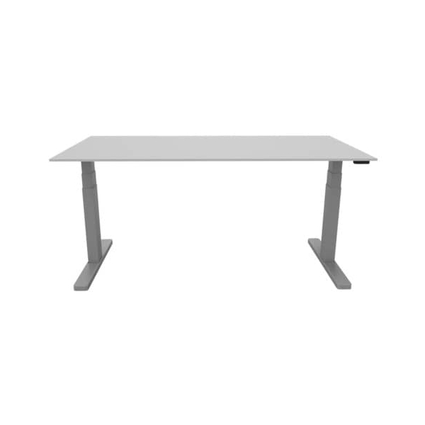 5705831141551 - Schreibtisch KF14155 elektrisch höhenverstellbar 65-130cm (H) 160x80cm (BxT) rechteckig grau   silber 5705831141551 Q-conne