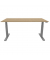 Schreibtisch, elektrisch h&ouml;henverstellbar, 65-130cm (H), 160x80cm (BxT), rechteckig, eiche / silber