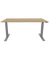 Schreibtisch, elektrisch h&ouml;henverstellbar, 65-130cm (H), 160x80cm (BxT), rechteckig, eiche / silber