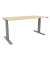 Schreibtisch, elektrisch höhenverstellbar, 65-130cm (H), 160x80cm (BxT), rechteckig, ahorn / silber