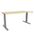 Schreibtisch, elektrisch höhenverstellbar, 65-130cm (H), 160x80cm (BxT), rechteckig, ahorn / silber
