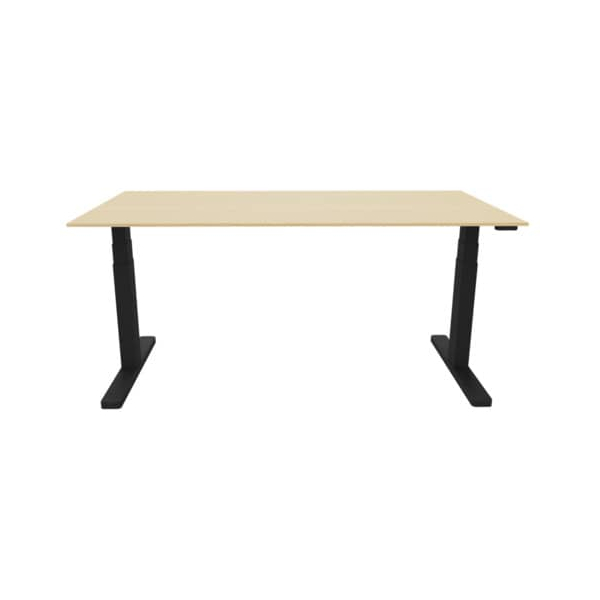5705831141612 - Schreibtisch KF14161 elektrisch höhenverstellbar 65-130cm (H) 160x80cm (BxT) rechteckig ahorn schwarz 5705831141612 Q-con 5705831141612 - Schreibtisch KF14161 elektrisch höhenverstellbar 65-130cm (H) 160x80cm (BxT) rechteckig ahorn schwarz 5705831141612 Q-con