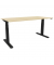 Schreibtisch, elektrisch h&ouml;henverstellbar, 65-130cm (H), 160x80cm (BxT), rechteckig, ahorn / schwarz