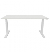 Schreibtisch, elektrisch höhenverstellbar, 65-130cm (H), 180x80cm (BxT), rechteckig, weiß / weiß