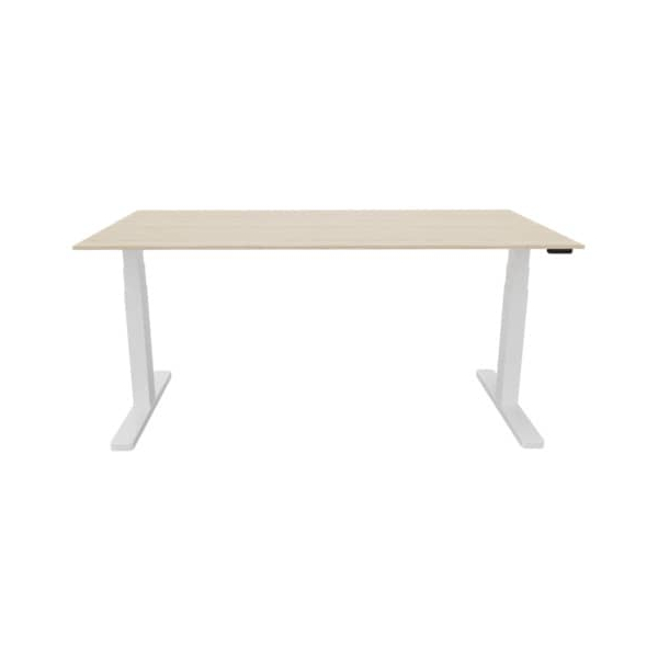 5705831141643 - Schreibtisch KF14164 elektrisch höhenverstellbar 65-130cm (H) 180x80cm (BxT) rechteckig eiche weiß 5705831141643 Q-connec 5705831141643 - Schreibtisch KF14164 elektrisch höhenverstellbar 65-130cm (H) 180x80cm (BxT) rechteckig eiche weiß 5705831141643 Q-connec