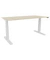 Schreibtisch, elektrisch h&ouml;henverstellbar, 65-130cm (H), 180x80cm (BxT), rechteckig, eiche / wei&szlig;