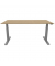 Schreibtisch, elektrisch h&ouml;henverstellbar, 65-130cm (H), 180x80cm (BxT), rechteckig, eiche / silber