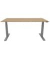 Schreibtisch, elektrisch h&ouml;henverstellbar, 65-130cm (H), 180x80cm (BxT), rechteckig, eiche / silber