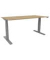 Schreibtisch, elektrisch h&ouml;henverstellbar, 65-130cm (H), 180x80cm (BxT), rechteckig, eiche / silber