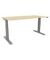 Schreibtisch, elektrisch höhenverstellbar, 65-130cm (H), 180x80cm (BxT), rechteckig, ahorn / silber