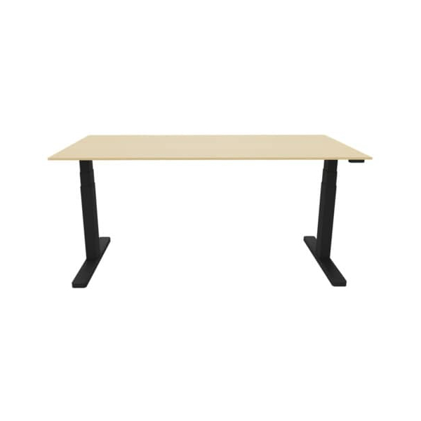 5705831141735 - Schreibtisch TVE0413 elektrisch höhenverstellbar 65-130cm (H) 180x80cm (BxT) rechteckig ahorn   schwarz 5705831141735 Q-con