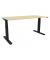 Schreibtisch, elektrisch h&ouml;henverstellbar, 65-130cm (H), 180x80cm (BxT), rechteckig, ahorn / schwarz