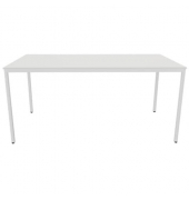 Schreibtisch, 75cm (H), 160x80cm (BxT), rechteckig, weiß / weiß