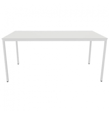 Schreibtisch, 75cm (H), 160x80cm (BxT), rechteckig, wei&szlig; / wei&szlig;