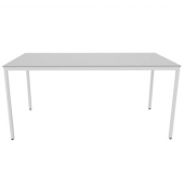 Schreibtisch, 75cm (H), 160x80cm (BxT), rechteckig, grau / weiß