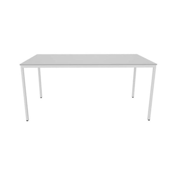 5705831141803 - Schreibtisch KF14180 65-130cm (H) 160x80cm (BxT) rechteckig grau   weiß 5705831141803 Q-connect