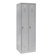 Garderobenschrank 2 Abteile Stahl grau