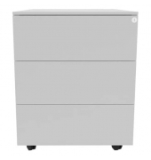 Rollcontainer 3 Laden Stahl silber
