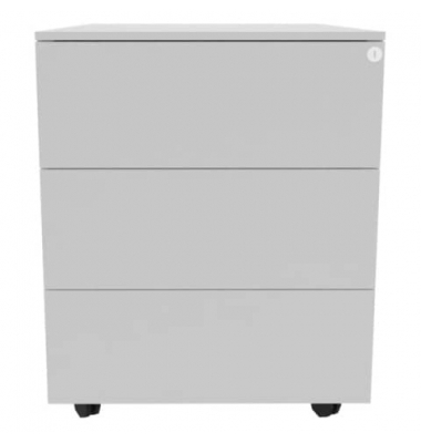 Rollcontainer KF14301, silber, 3 Schubladen, Metall, abschlie&szlig;bar