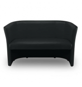 Clubsessel Leder 2er schwarz
