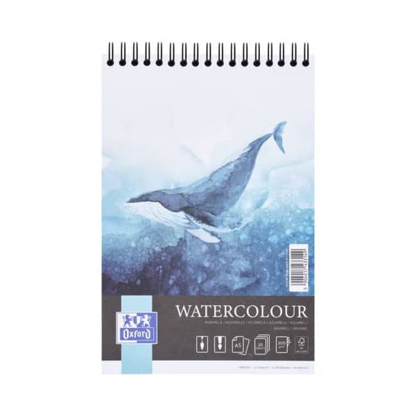 5 Stück Oxford Aquarellblock A520BL 300g mehrfarbig 5904017433149 Oxford