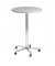 Besprechungstisch ST08, sufenlos &uuml;ber Gasdruckfeder h&ouml;henverstellbar 72-114cm (H), 80x80cm (BxT), rund, grau / chrom, mit Rollen
