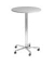 Besprechungstisch ST08, sufenlos &uuml;ber Gasdruckfeder h&ouml;henverstellbar 72-114cm (H), 80x80cm (BxT), rund, grau / chrom, mit Rollen