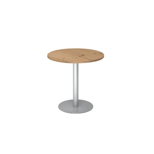 Hammerbacher Besprechungstisch STF, 74,5cm (H), 80x80cm (BxT), rund, asteiche / silber  Hammerbacher