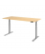 Sitz-Steh-Schreibtisch Basic, elektrisch h&ouml;henverstellbar, 63-127cm (H), 180x80cm (BxT), rechteckig, ahorn / silber