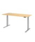Sitz-Steh-Schreibtisch Basic, elektrisch h&ouml;henverstellbar, 63-127cm (H), 180x80cm (BxT), rechteckig, ahorn / silber
