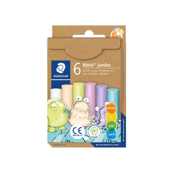 6 Stück Staedtler Kinderknete 6ST Pastellfarben sortiert 4007817103074 Staedtler 6 Stück