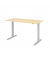 Schreibtisch, elektrisch höhenverstellbar, 70-120cm (H), 160x80cm (BxT), rechteckig, ahorn / silber
