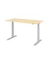 Schreibtisch, elektrisch höhenverstellbar, 70-120cm (H), 160x80cm (BxT), rechteckig, ahorn / silber