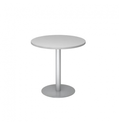 Besprechungstisch STF, 74,5cm (H), 80x80cm (BxT), rund, grau / silber