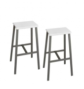 Barhocker 2er Set weißstahl