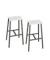 Barhocker 2er Set weißstahl