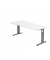 Schreibtisch, manuell höhenverstellbar, 65-85cm (H), 180x80cm (BxT), rechteckig, weiß / graphit
