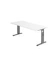 Schreibtisch, manuell höhenverstellbar, 65-85cm (H), 180x80cm (BxT), rechteckig, weiß / graphit