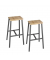 Barhocker 2er Set eiche furn.