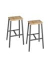 Barhocker 2er Set eiche furn.