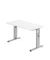Schreibtisch O-Serie mini, manuell h&ouml;henverstellbar, 65-85cm (H), 120x67cm (BxT), rechteckig, wei&szlig; / silber