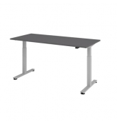 Schreibtisch, elektrisch höhenverstellbar, 73-119cm (H), 180x80cm (BxT), rechteckig, graphit / silber