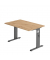 Schreibtisch O-Serie, manuell h&ouml;henverstellbar, 65-85cm (H), 120x80cm (BxT), rechteckig, asteiche / graphit