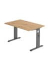 Schreibtisch O-Serie, manuell h&ouml;henverstellbar, 65-85cm (H), 120x80cm (BxT), rechteckig, asteiche / graphit