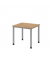 Schreibtisch H-Serie, manuell h&ouml;henverstellbar, 68-76cm (H), 80x80cm (BxT), quadratisch, asteiche / silber