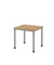 Schreibtisch, manuell höhenverstellbar, 68-76cm (H), 80x80cm (BxT), quadratisch, asteiche / silber